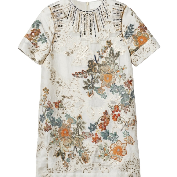 H&M Conscious Collection Embroidered Silk-Blend Dress Crown Princess Victoria - Picture 2 of 4